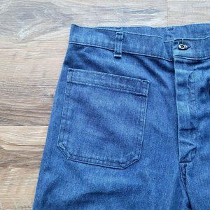 Women's Size 6 Vintage Handmade Blue Denim High Waisted Wide Leg Jeans